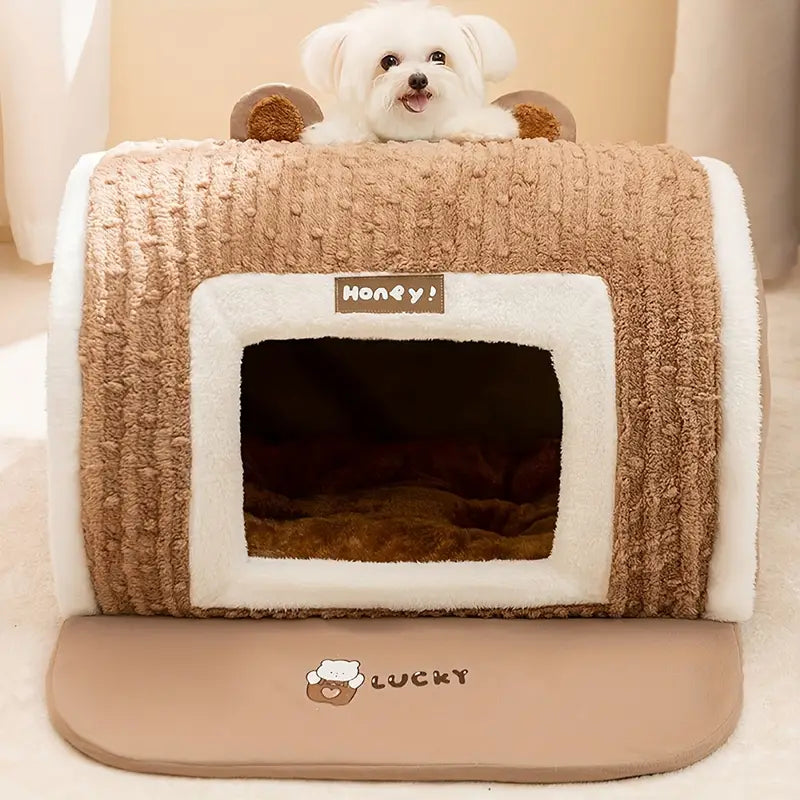 Hundebett mit warmem Plüsch für kalte Wintertage | Paige