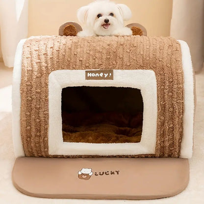 Hundebett mit warmem Plüsch für kalte Wintertage | Paige