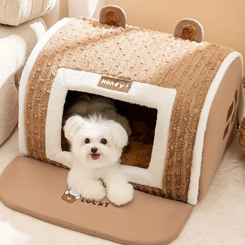 Hundebett mit warmem Plüsch für kalte Wintertage | Paige