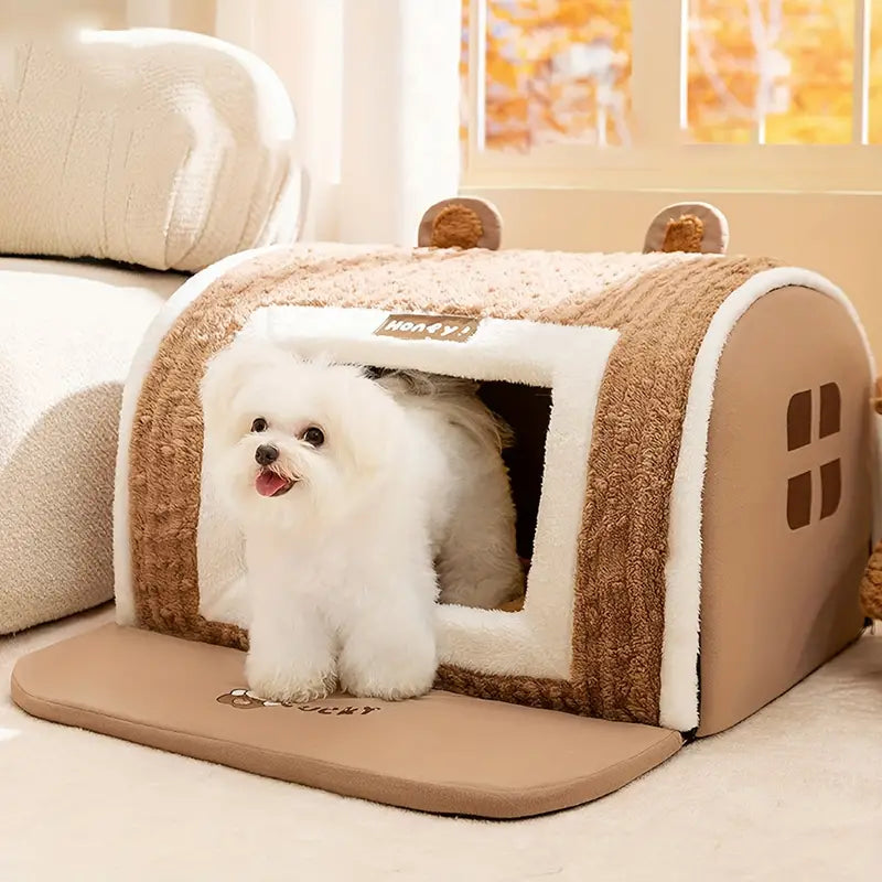 Hundebett mit warmem Plüsch für kalte Wintertage | Paige