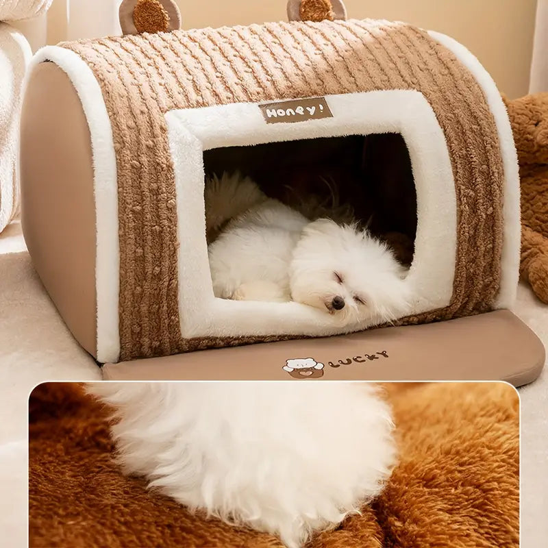 Hundebett mit warmem Plüsch für kalte Wintertage | Paige