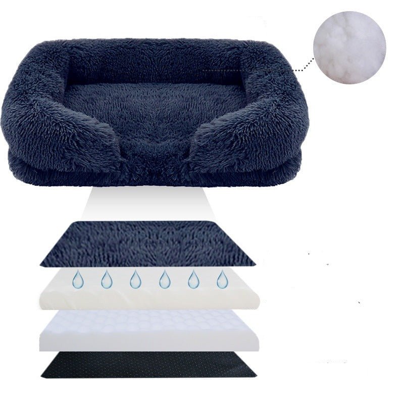 Hundebett mit warmer Plüschkante für Winter | Meinhard