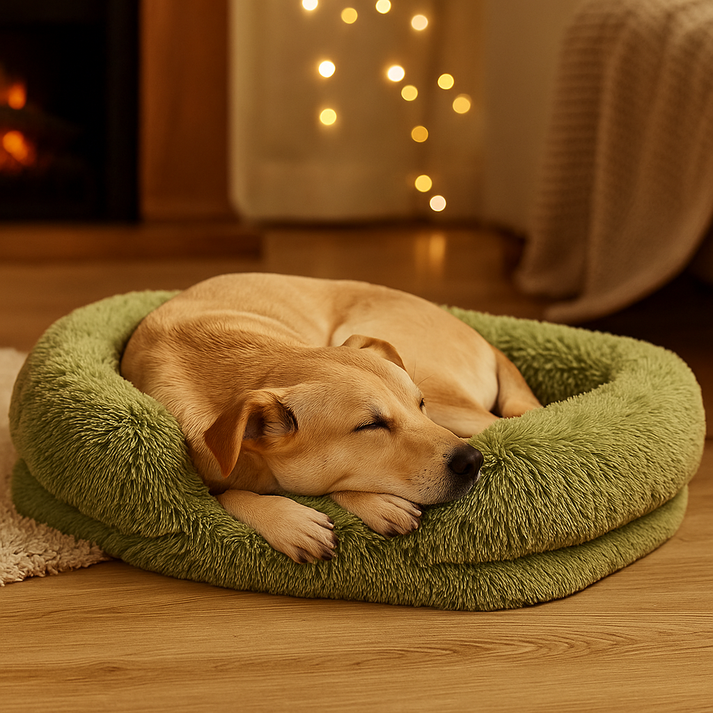 Hundebett mit warmer Plüschkante für Winter | Meinhard