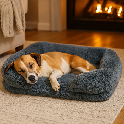 Hundebett mit warmer Plüschkante für Winter | Meinhard