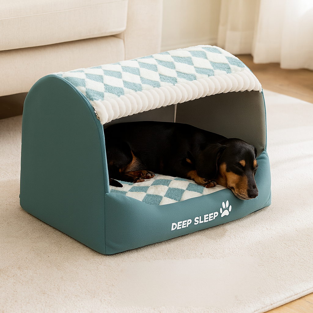 Hundebett mit weichem Plüschbezug und abnehmbarer Hülle | Torben