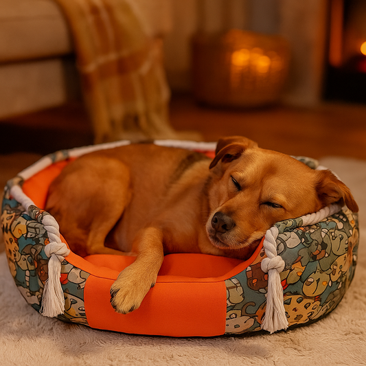 Hundebett rund Winter mit Spielrand | Natan