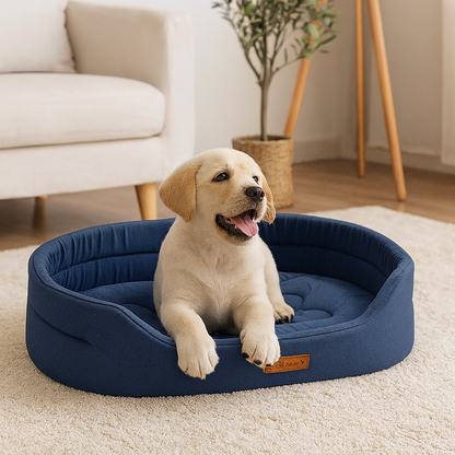 Hundebett strapazierfähig für alle Jahreszeiten mit abnehmbarem Kissen | SolvoNest