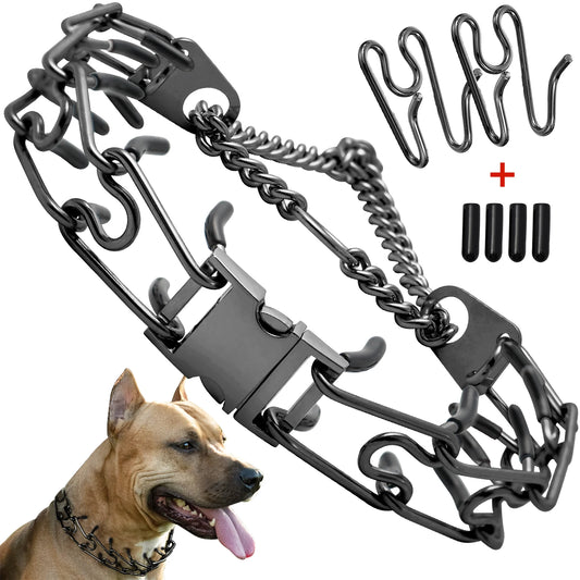 Hundehalsband mit Metallschlaufen und Gummipins für Training | Mervali