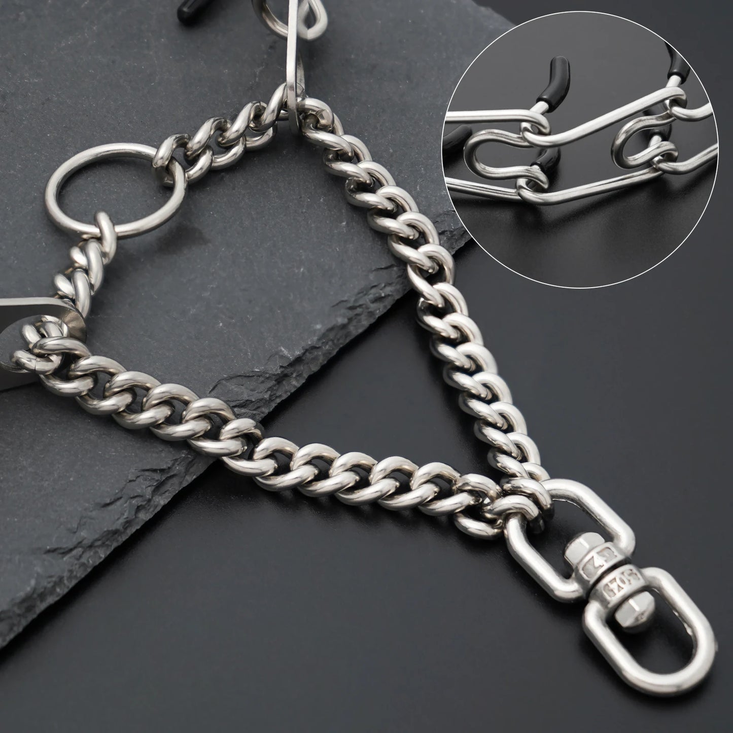 Hundehalsband mit Metallschlaufen und Gummipins für Training | Mervali