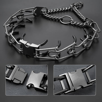 Hundehalsband mit Metallschlaufen und Gummipins für Training | Mervali