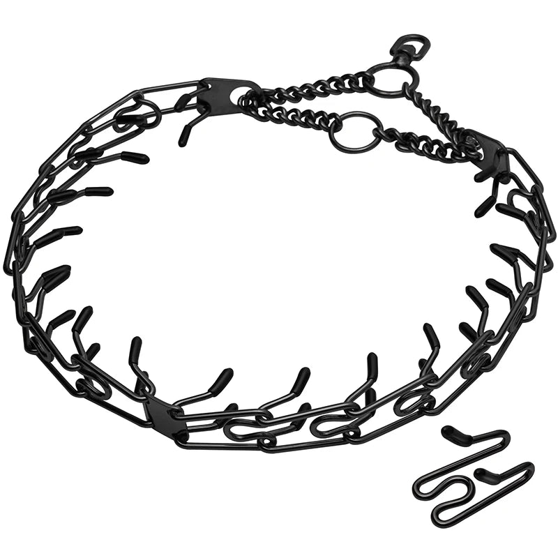 Hundehalsband mit Metallschlingen und Gummispitzen | Merlix