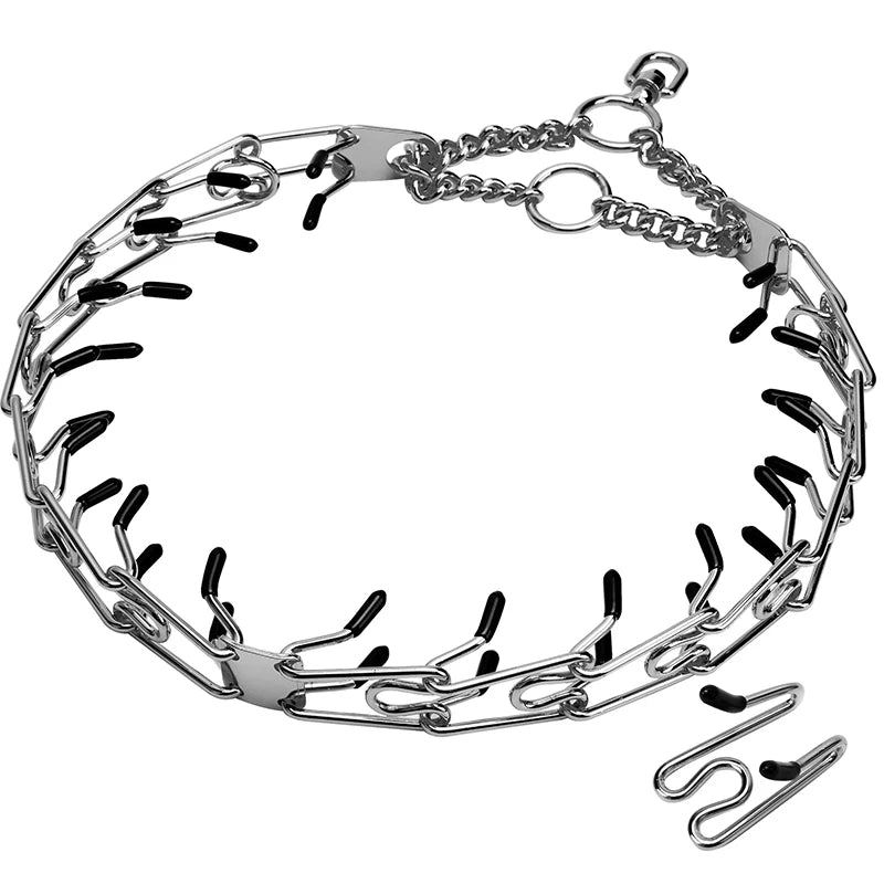 Hundehalsband mit Metallschlingen und Gummispitzen | Merlix