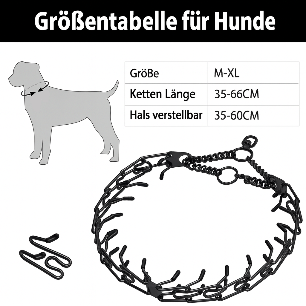 Hundehalsband mit Metallschlingen und Gummispitzen | Merlix