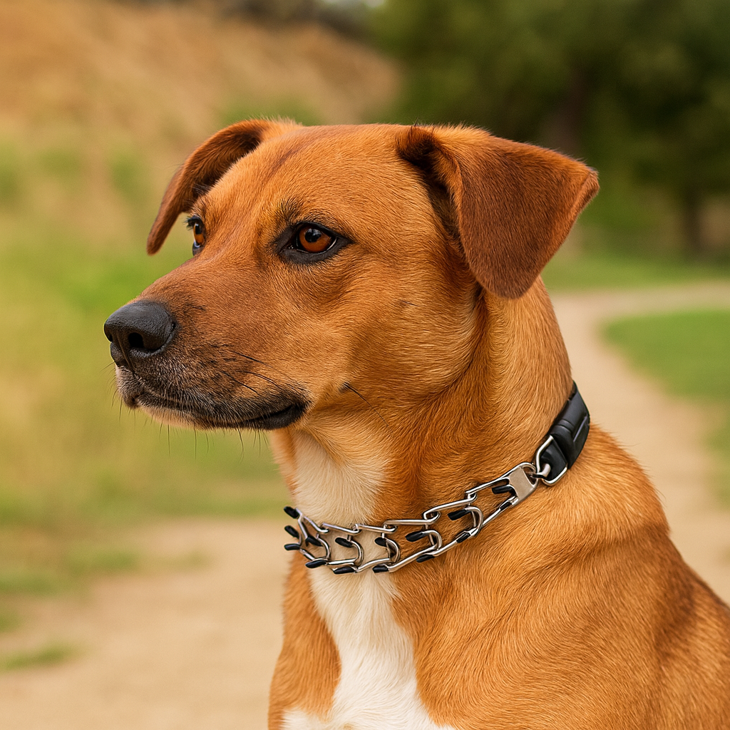 Hundehalsband mit Metallschlingen und Gummispitzen | Merlix