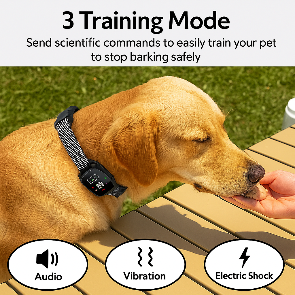 Hundehalsband mit intelligenter Bell-Erkennung und Vibrationsfunktion Knuddel Pfoten Hundehalsband mit intelligenter Bell-Erkennung und Vibrationsfunktion Knuddel Pfoten
