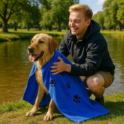 Hundehandtuch saugfähig schnelltrocknend Mikrofaser für Hunde | PawDry