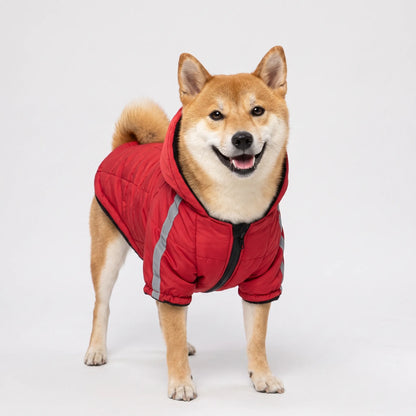 Hundejacke Winter Wasserabweisend mit Kapuze und Reflektoren