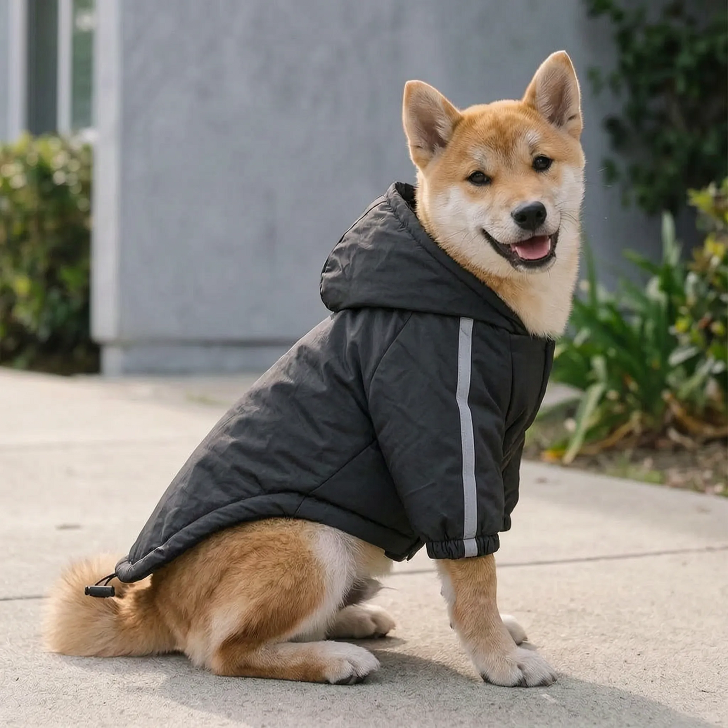 Hundejacke Winter Wasserabweisend mit Kapuze und Reflektoren