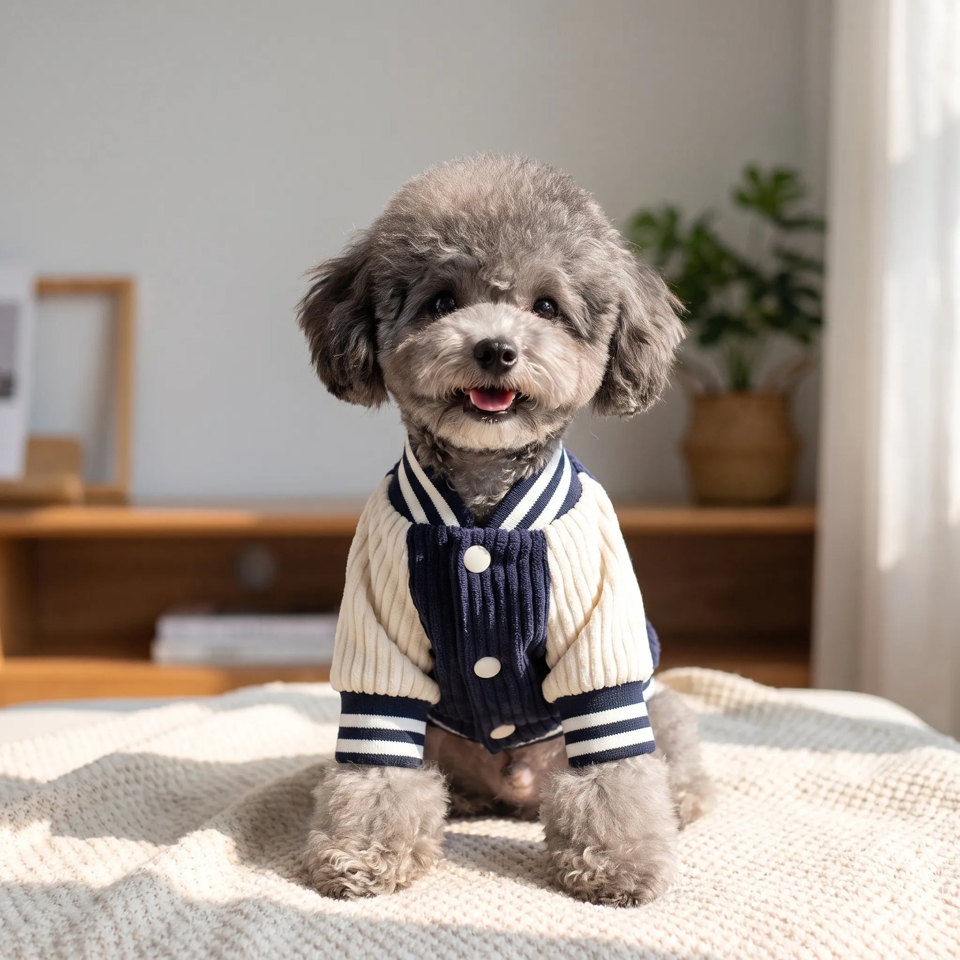 Hundejacke im Baseball Stil für Herbst und Winter