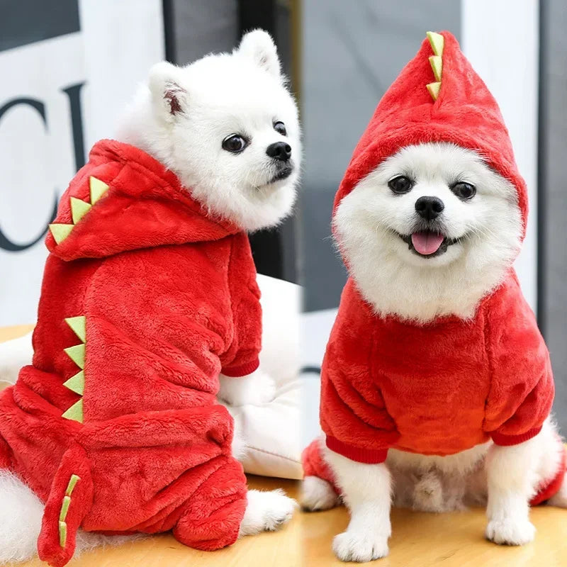 Hundekostüm Dinosaurier mit Kapuze