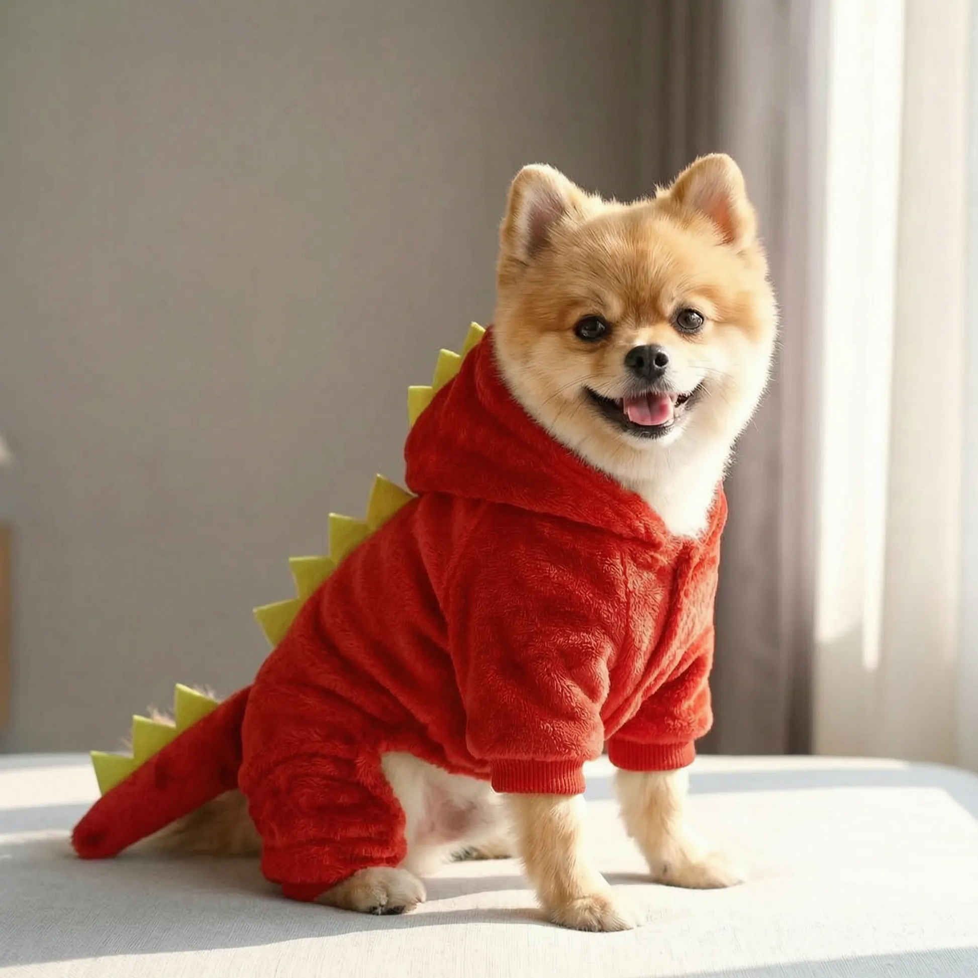 Hundekostüm Dinosaurier mit Kapuze