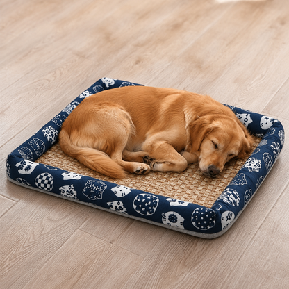 Hundekuehlmatte Leinen atmungsaktiv waschbar fuer Sommer | Prylix