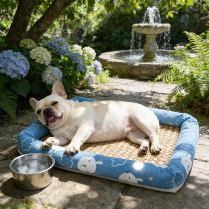 Hundekuehlmatte Leinen atmungsaktiv waschbar fuer Sommer | Prylix