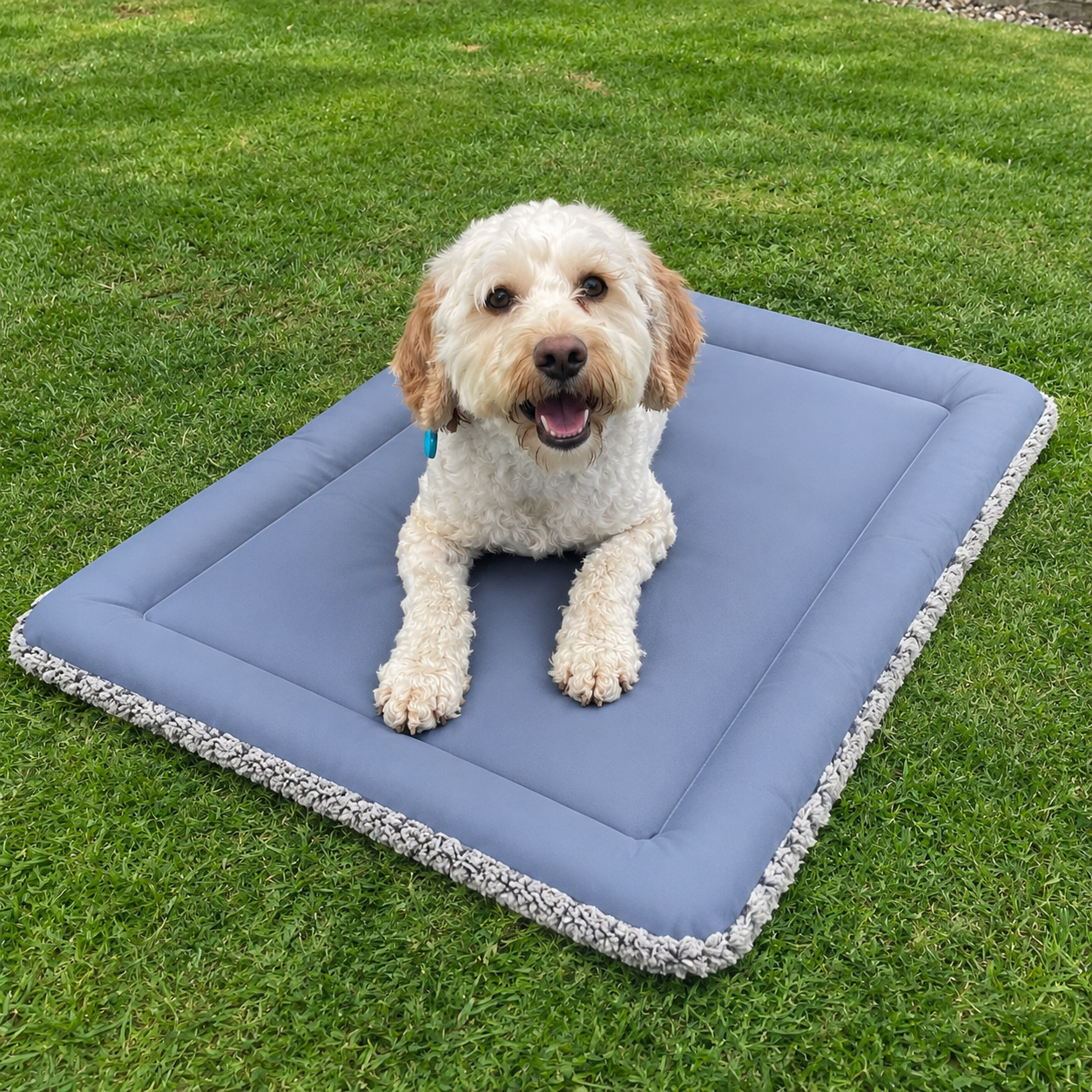 Hundekuehlmatte atmungsaktiv mit Nackenstuetze fuer Sommer | Rixora