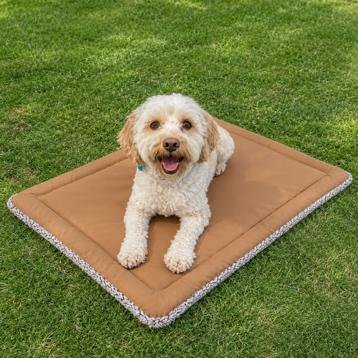 Hundekuehlmatte atmungsaktiv mit Nackenstuetze fuer Sommer | Rixora