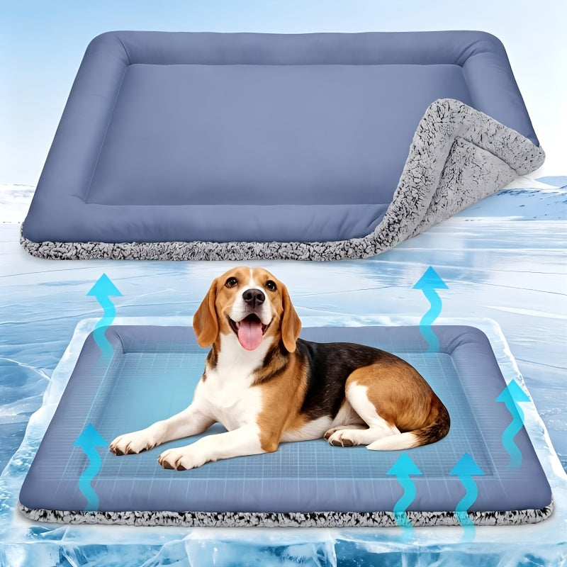 Hundekuehlmatte atmungsaktiv mit Nackenstuetze fuer Sommer | Rixora