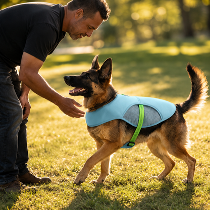 Hundekuehlweste atmungsaktiv reflektierend verstellbar | Shadivo