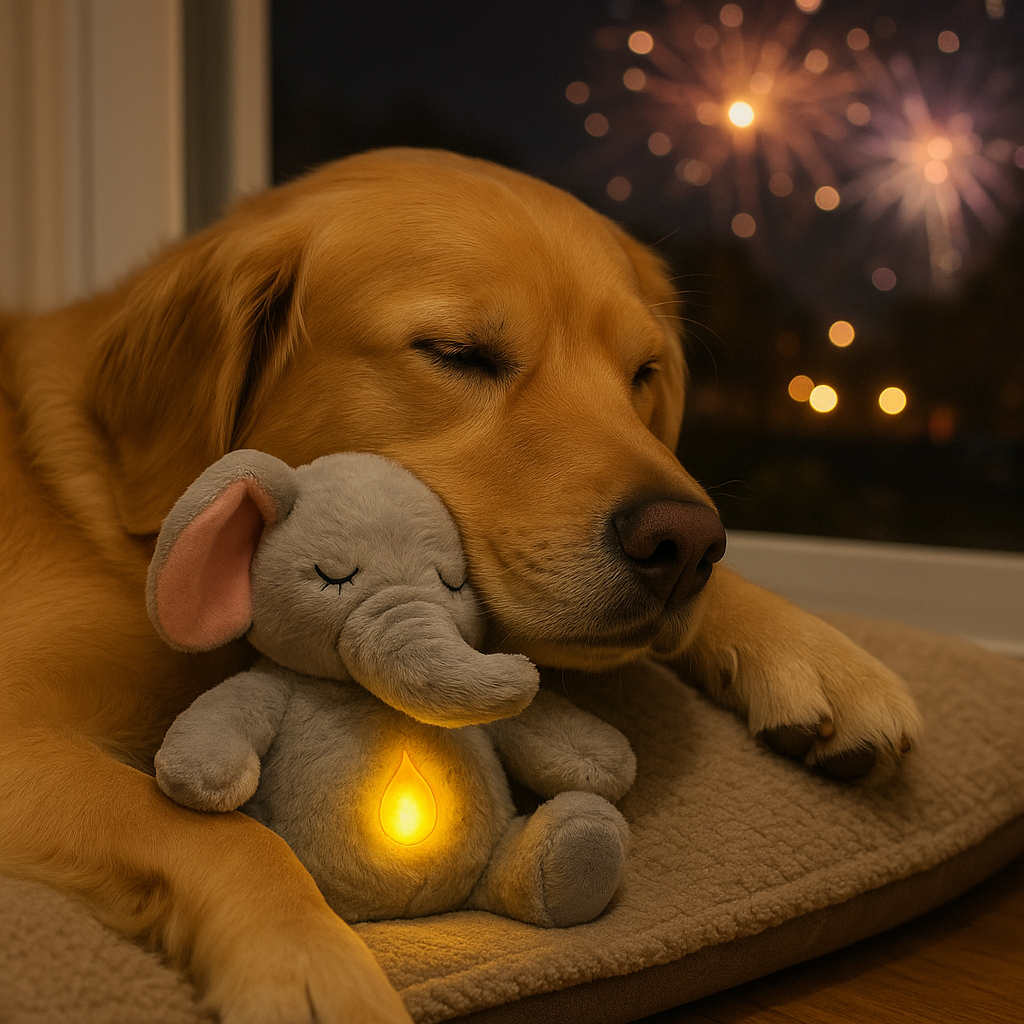 Hundekuscheltier mit Atmung für Ruhe bei Feuerwerk | Xaver