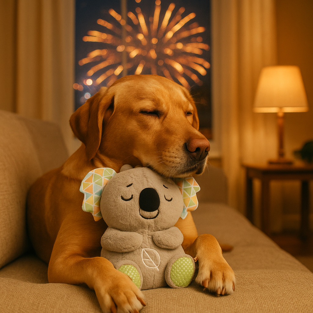 Hundekuscheltier mit Atmung gegen Feuerwerk | Rein 