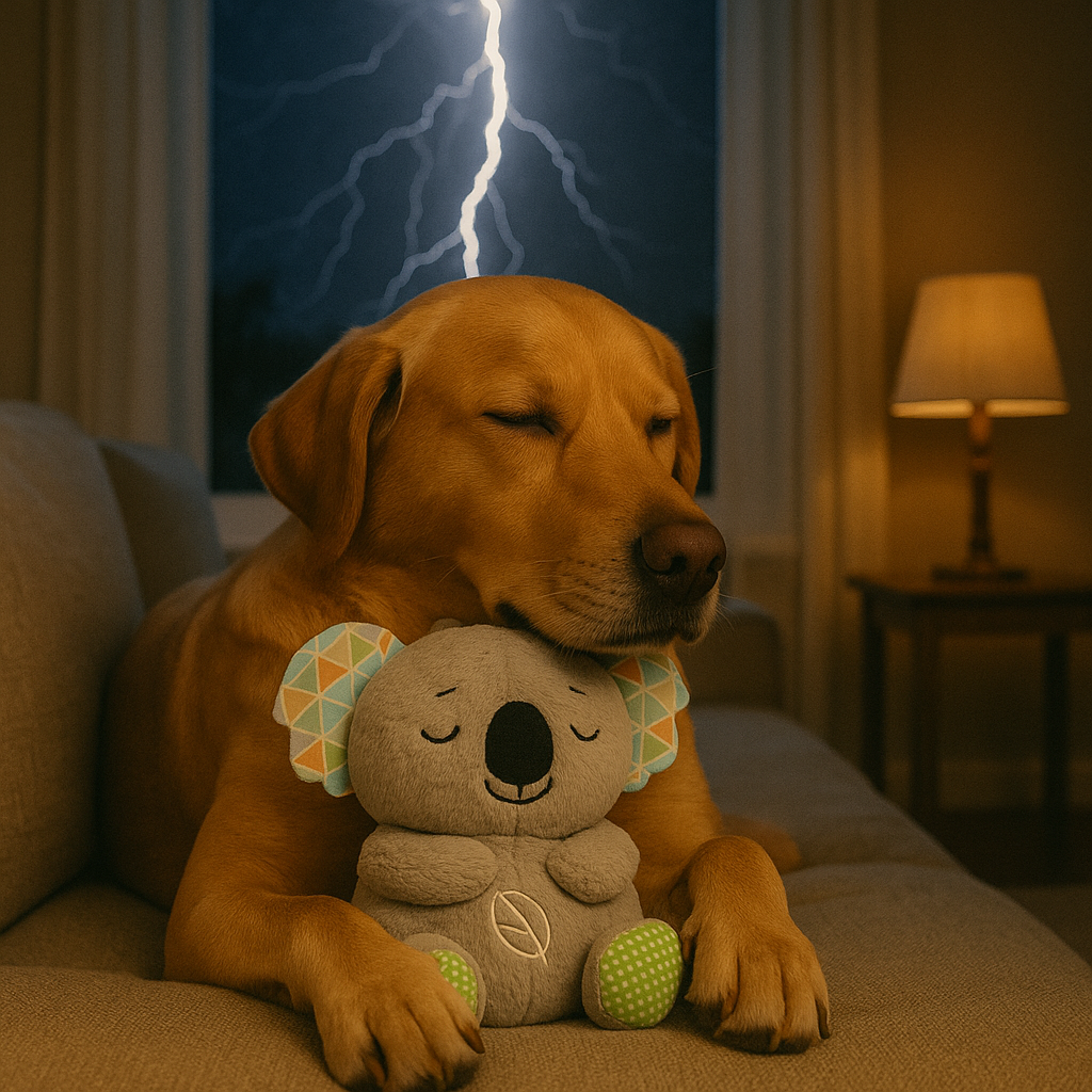 Hundekuscheltier mit Atmung gegen Feuerwerk | Rein