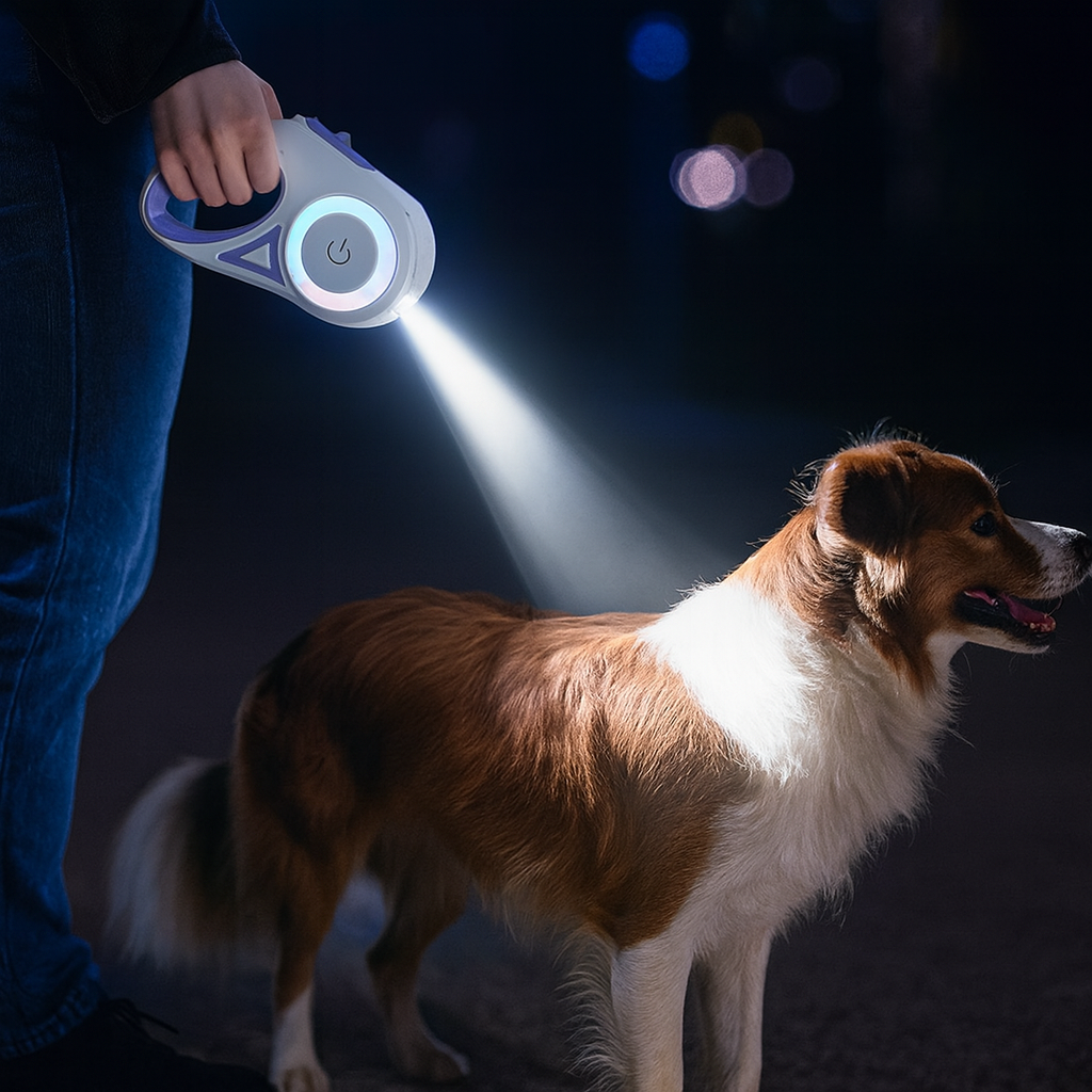 Hundeleine mit LED Beleuchtung für Abendspaziergänge | Snoopy