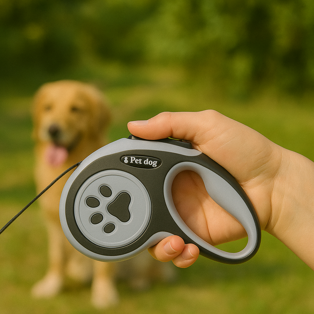 Hundeleine mit automatischer Einzugsfunktion 3 oder 5 Meter Nylon | Pawlon