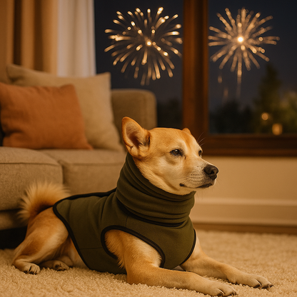 Hundemantel für Feuerwerk mit Fleece | Flora