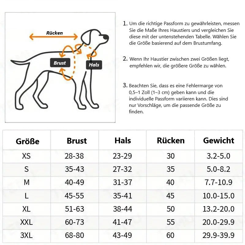 Hundemantel für Feuerwerk mit Fleece | Flora