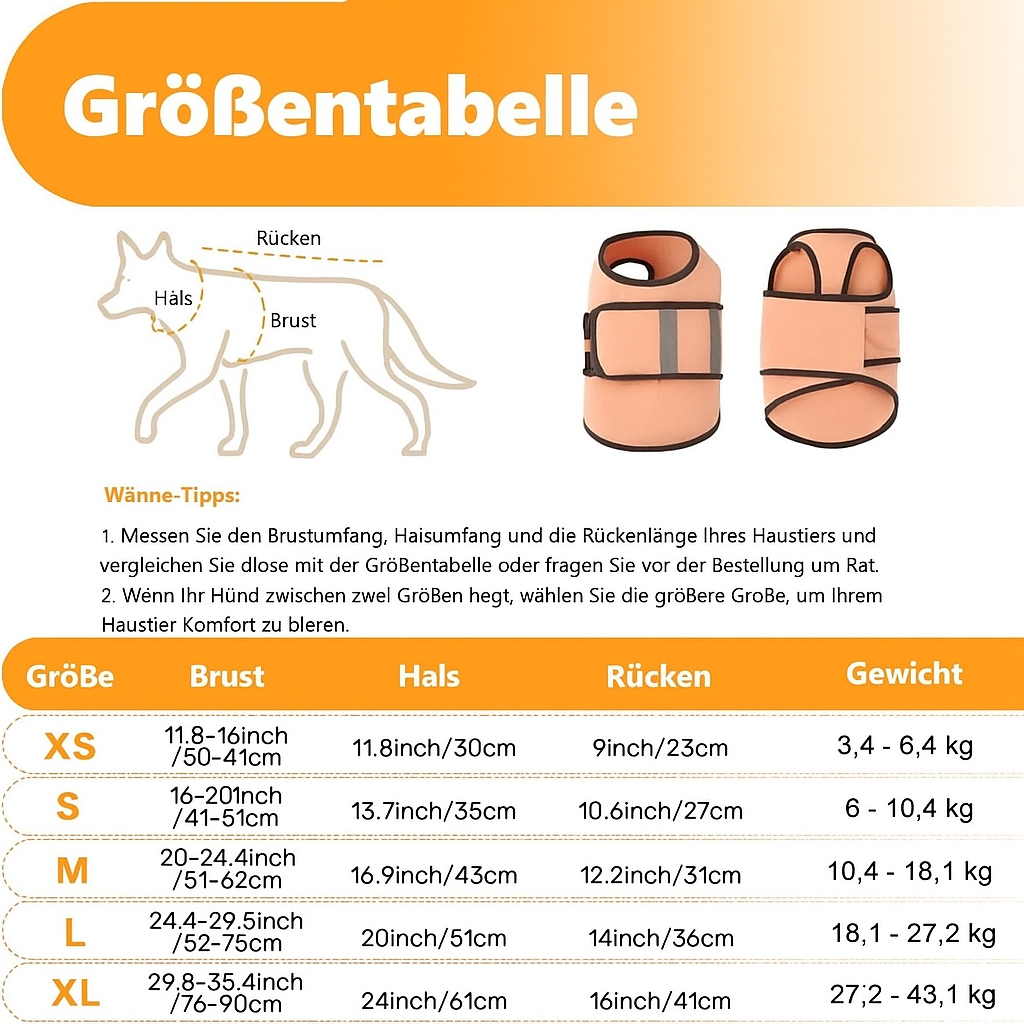 Hundemantel für laute Geräusche im Haus oder draußen | Mats