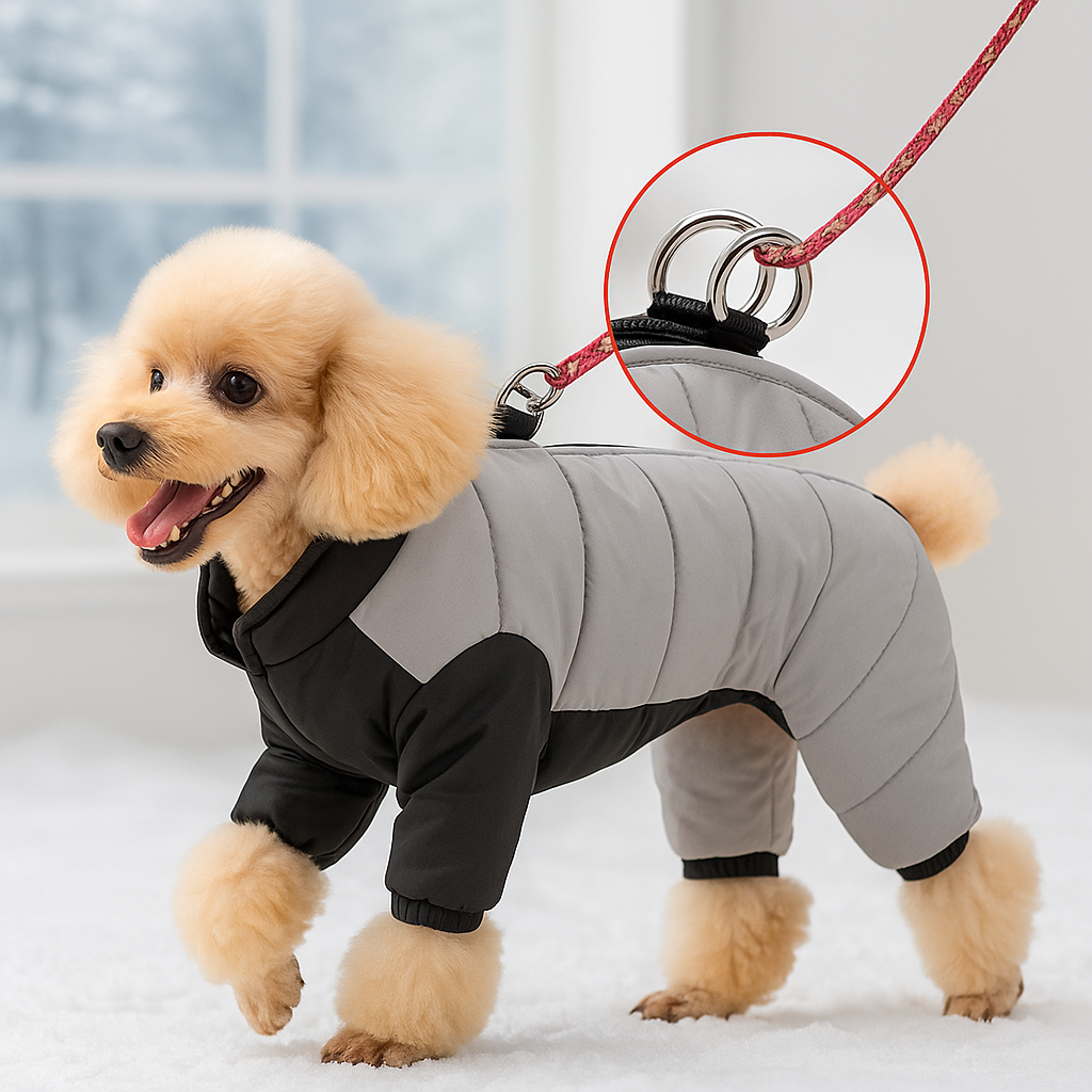 Hundemantel mit Fleece wasserfesten Stoff doppelten D Ringen | Lutz