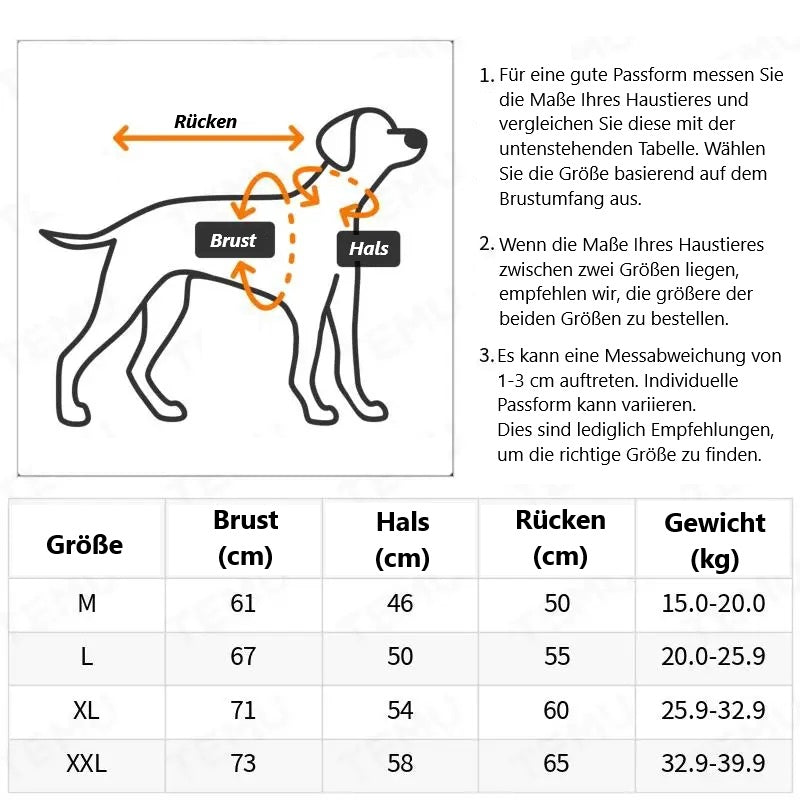 Hundemantel mit Fleecefutter für draußen | Zenon