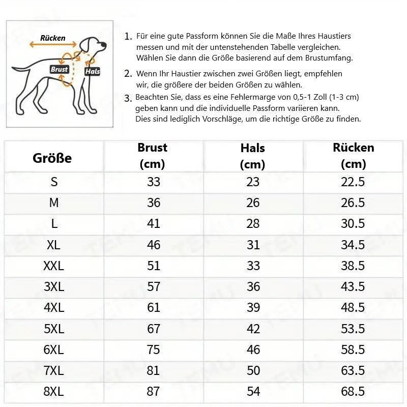 Hundemantel mit Fleecefutter gegen Wind Regen und Kälte | Nelli