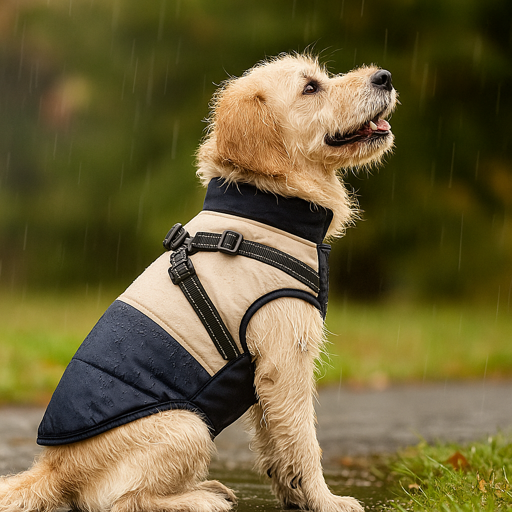 Hundemantel mit Fleecefutter gegen Wind Regen und Kälte | Nelli