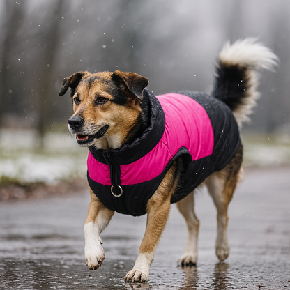 Hundemantel mit warmer Fütterung und Geschirr für draußen
