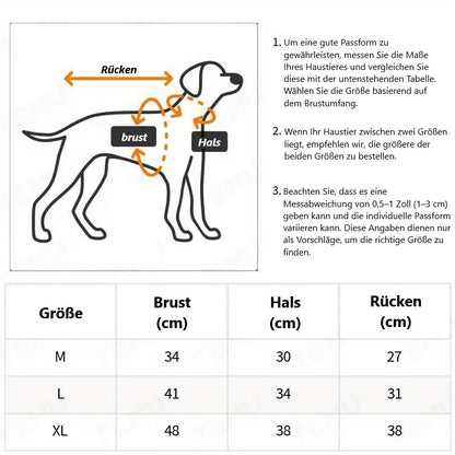 Hundemantel mit warmer Fütterung und Weihnachtsmotiv | Wunder