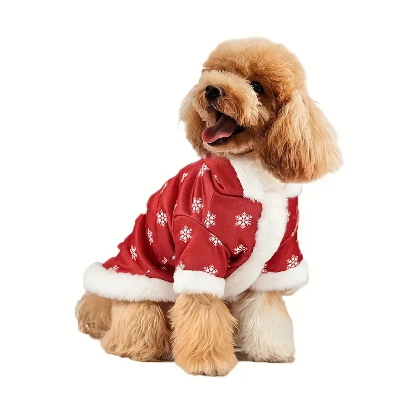 Hundemantel mit warmer Fütterung und Weihnachtsmotiv | Wunder