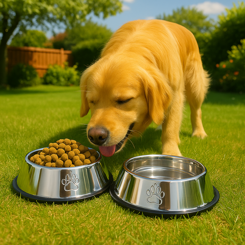 Hundenapf Set aus Edelstahl mit rutschfestem Boden  SteelBowl Duo