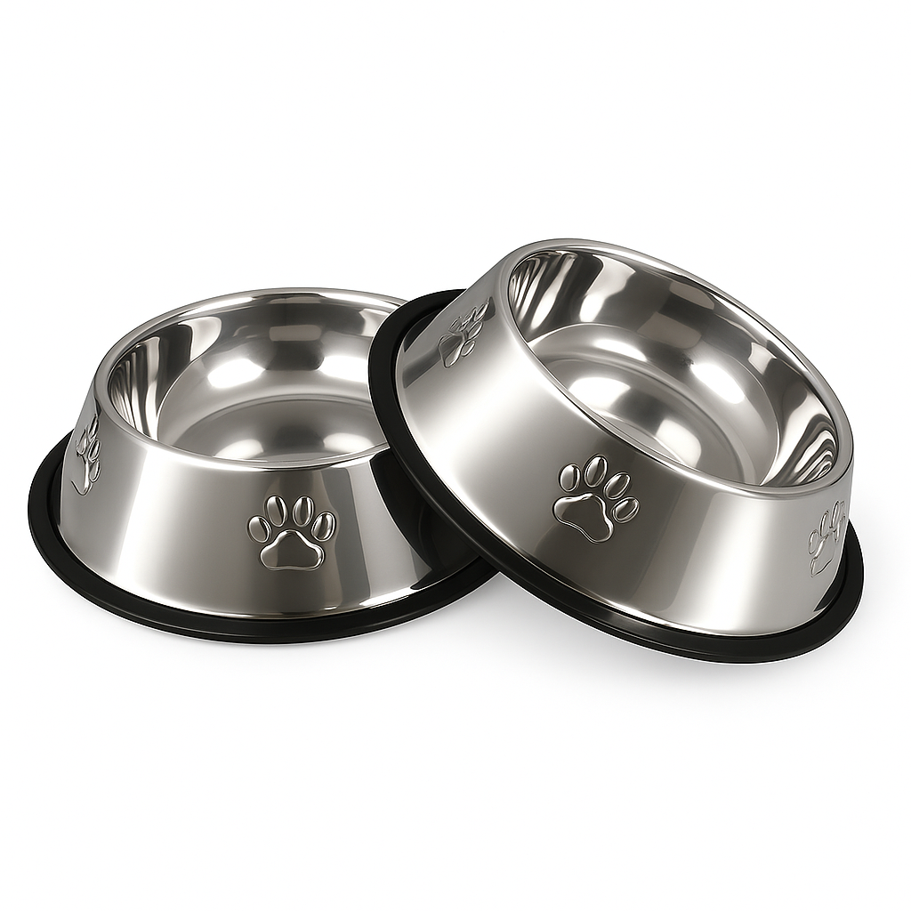 Hundenapf Set aus Edelstahl mit rutschfestem Boden  SteelBowl Duo