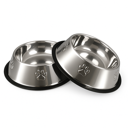 Hundenapf Set aus Edelstahl mit rutschfestem Boden  SteelBowl Duo