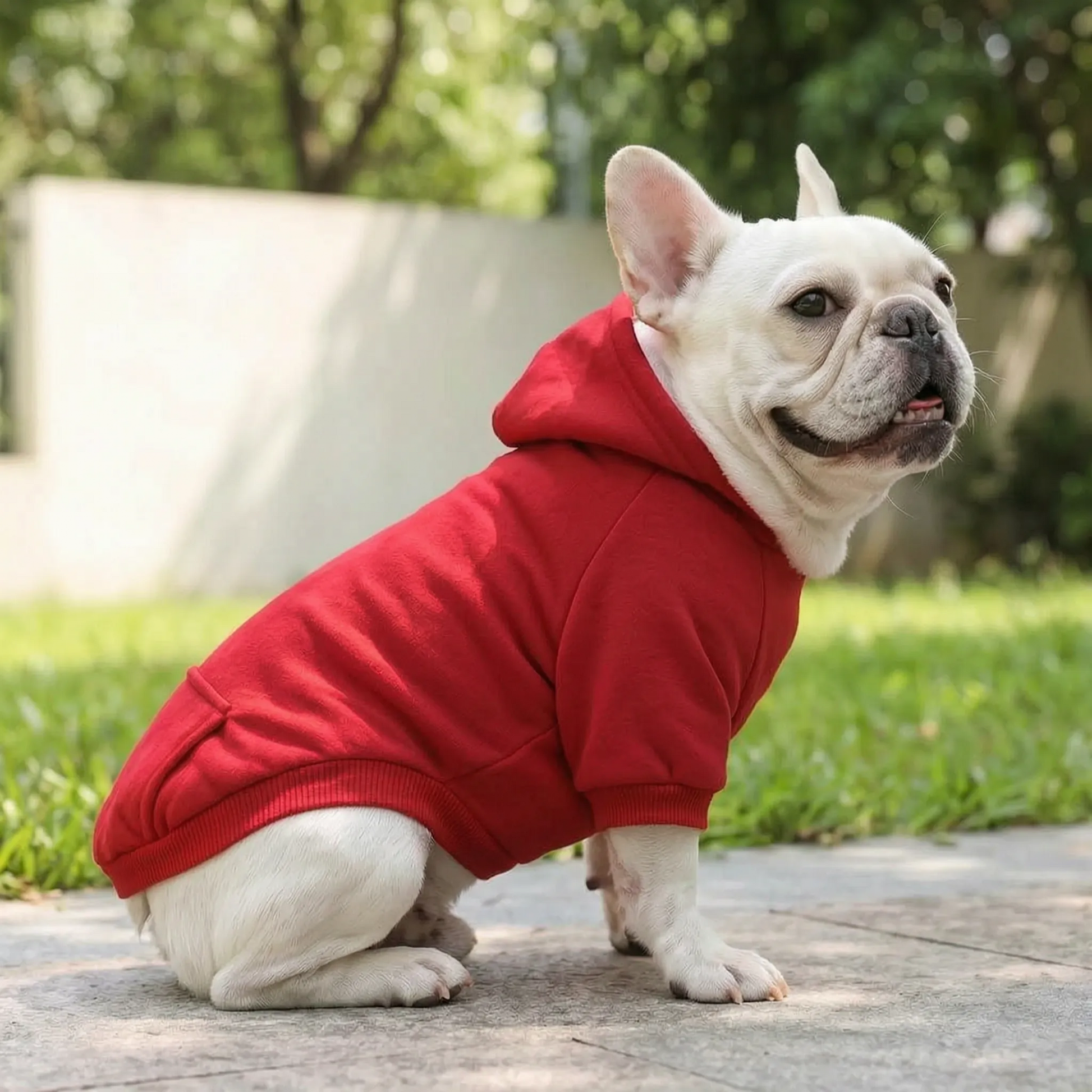Hundepullover mit Kapuze und Rückentasche